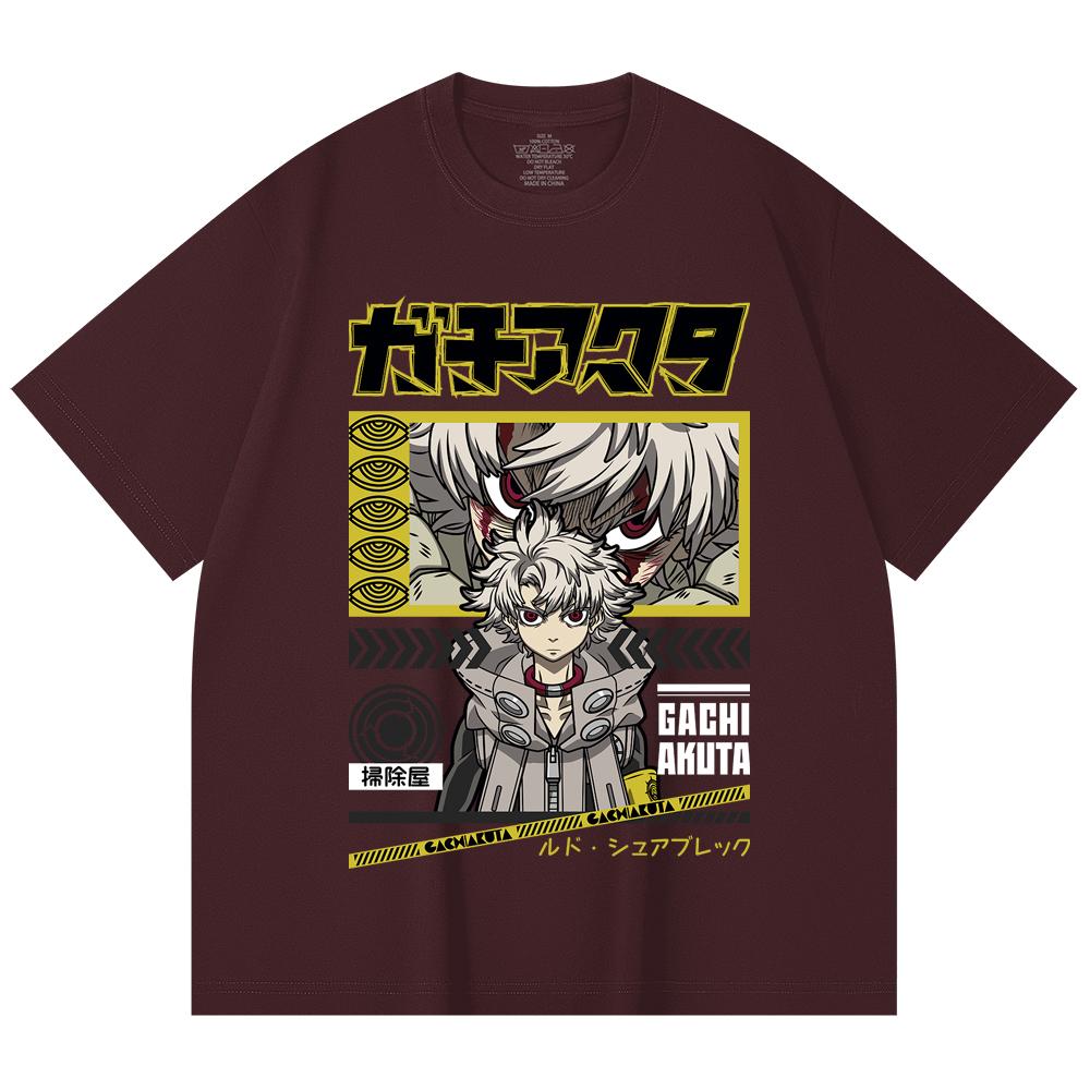 

230 Gsm 100% Cotton Gachiakuta V10 Rudo Print Unisex Heavy Cotton T Shirt 2XL