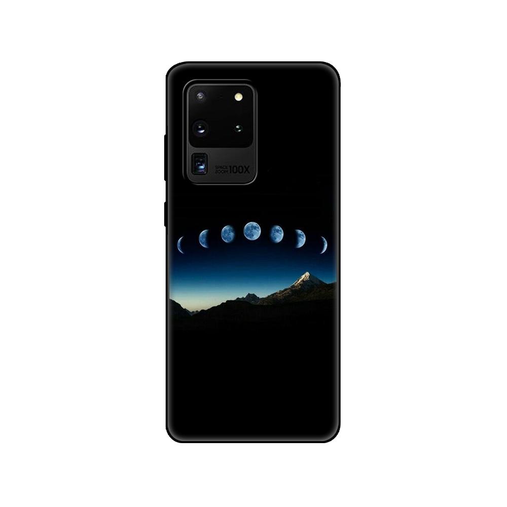 

Черный чехол из ТПУ для Samsung Galaxy S20 S20 PLUS/S20 ultra/S20+/S20FE задняя крышка Sky Space Planet Moon stars Роскошный уникальный дизайн Samsung S20 FE