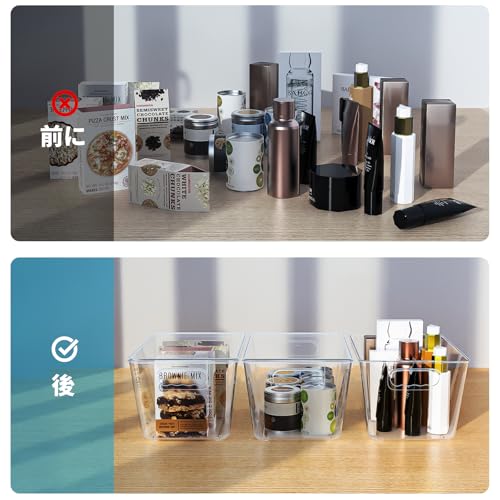 Transparent Storage Box with Drawers and Handles, Perfect for Storing Small Items In the Kitchen, Refrigerator, or On the Desktop. Waterproof, Dustpro