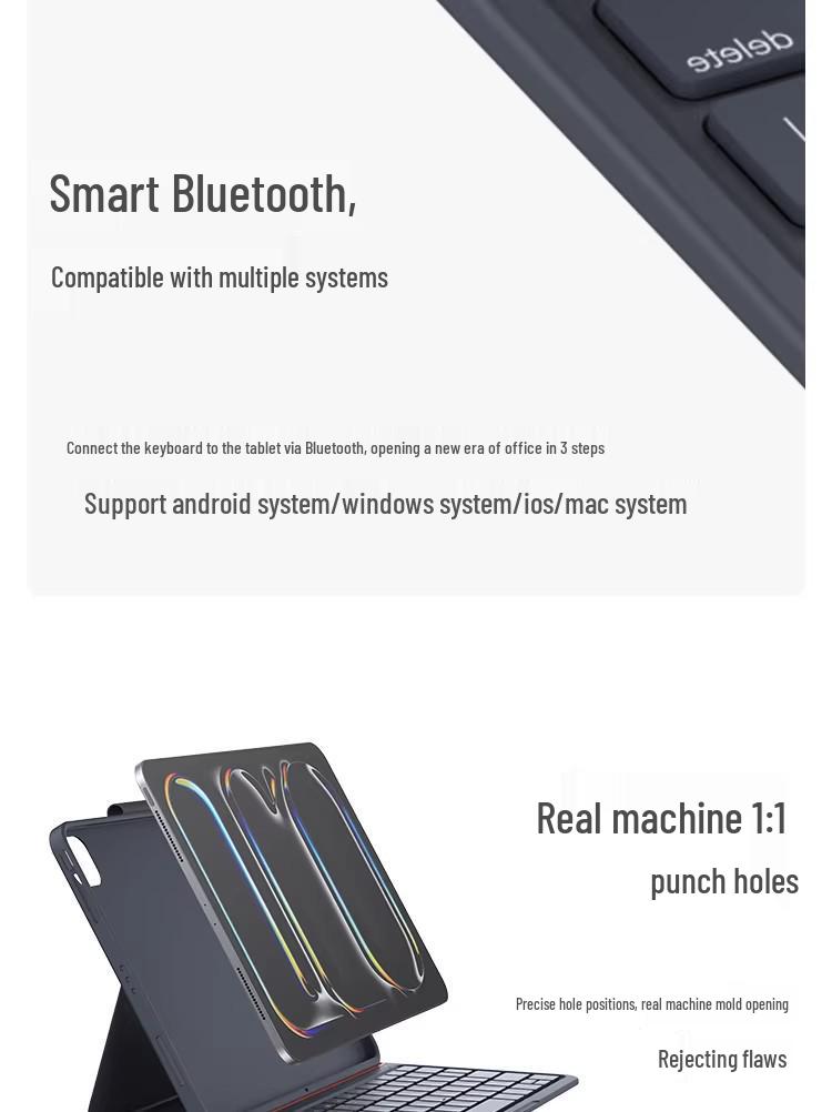 10th Gen iPad Keyboard Case for Air 6/5, Magnetic Floating Double-Sided Clip Bluetooth, 12.9" (2022)