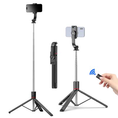 Portable Selfie Stick Tripod 67.6 Inch Extendable Phone Tripod Stand for Video Recording Live Strming Group Photos with Detachable Phone Clip Remote S
