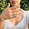 Capital A-Z Initial Letter Pendants Pave Blue Synthetic Stone Minimalist Jewelry Charm for DIY Craft Accessory