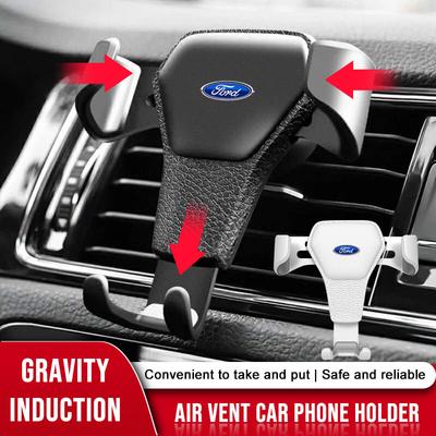 Uchwyt na telefon z odznaką samochodową, uchwyt, mocowanie na klips do kratki wentylacyjnej, stojak, akcesoria do Forda F150 Focus Ranger Fiesta Transit Mustang Mondeo MK2 MK3 Fusion