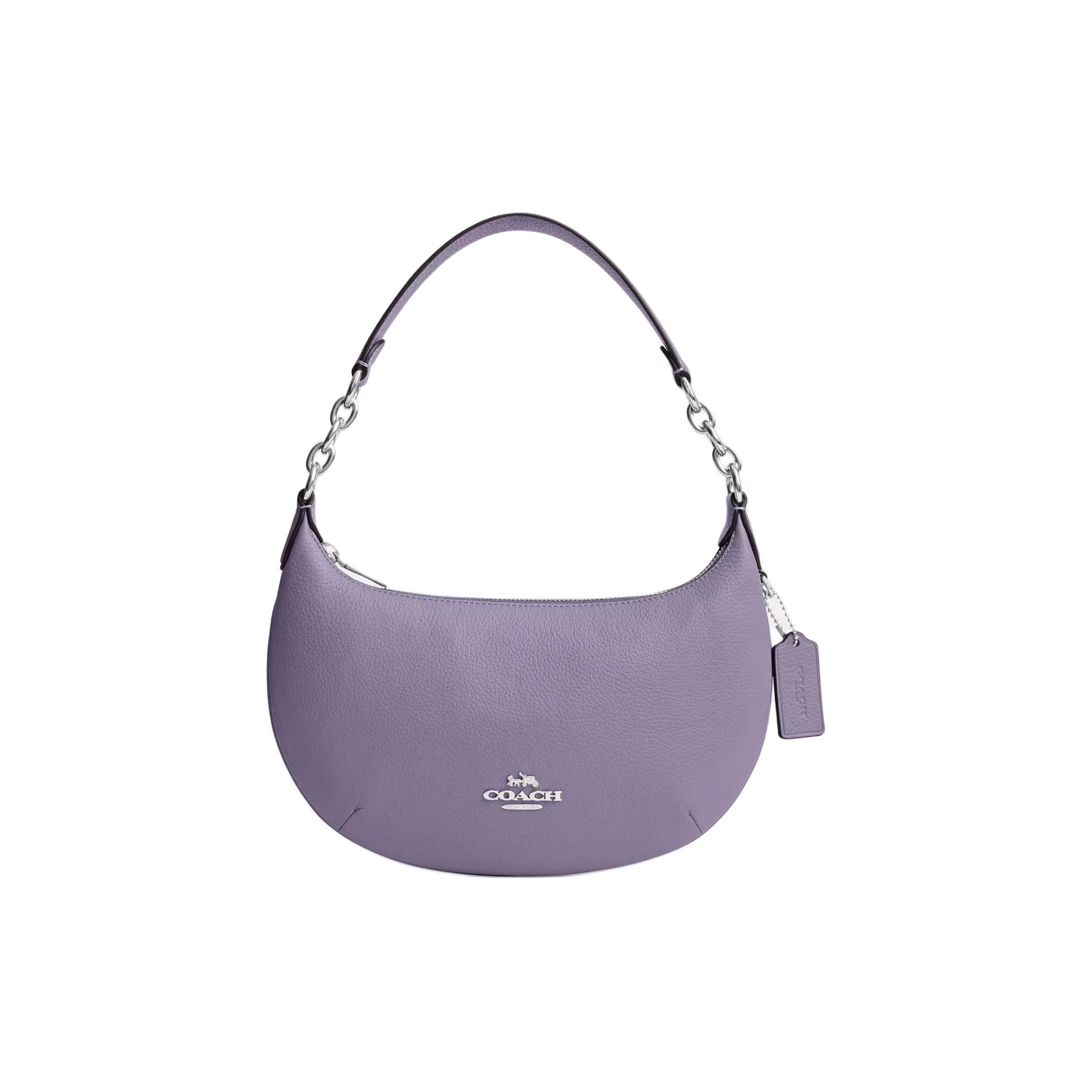 

Coach Payton 28 Zipper Closure Leather Tote Shoulder Bag Large Women bags Silver Light-Purple CE619-SVIZ Basic Set (Bag+Dust Bag)