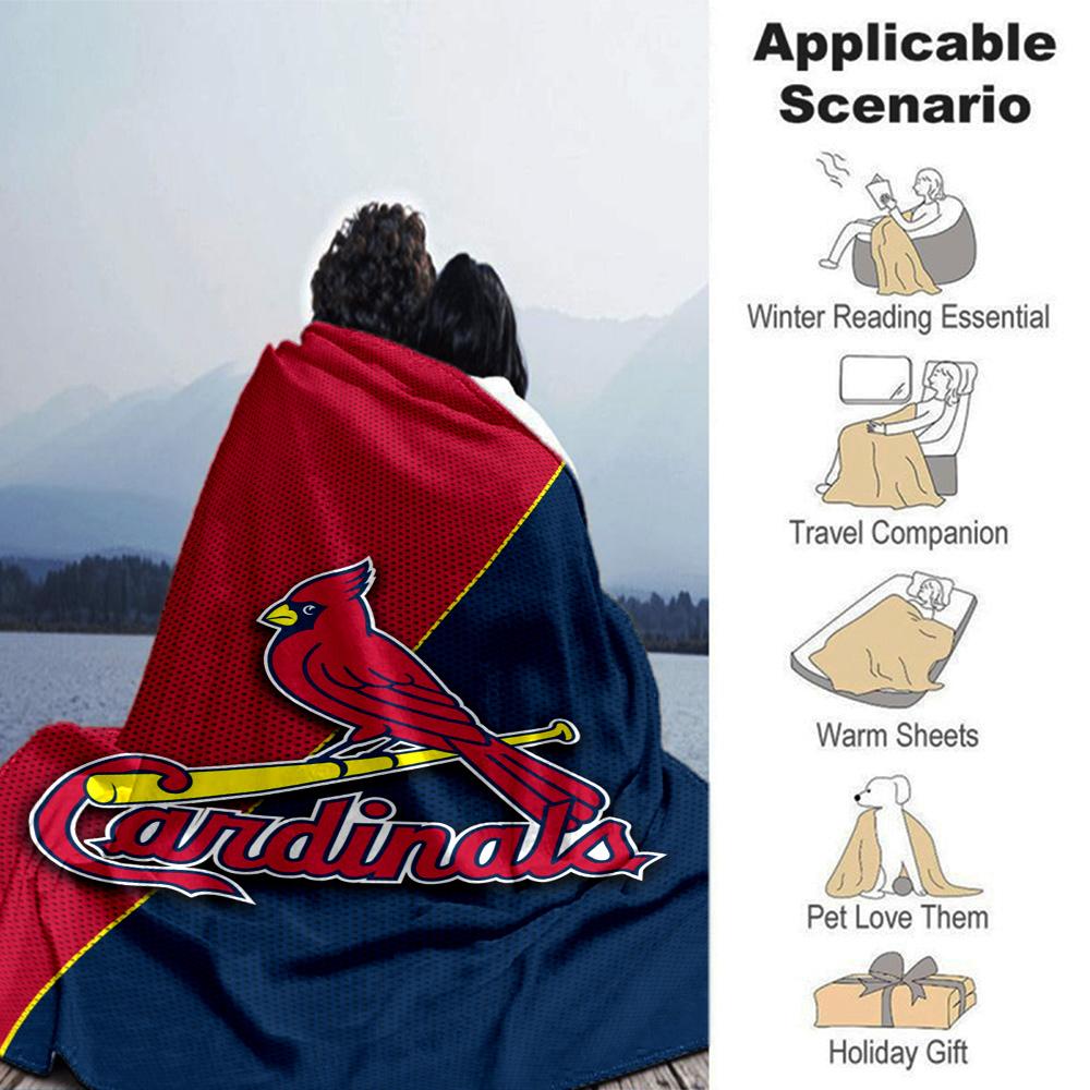 St. Louis Cardinals Print Flannel Blanket High Quality Warm Comfortable Cover for All Seasons Perfect for Gifts Home Decor