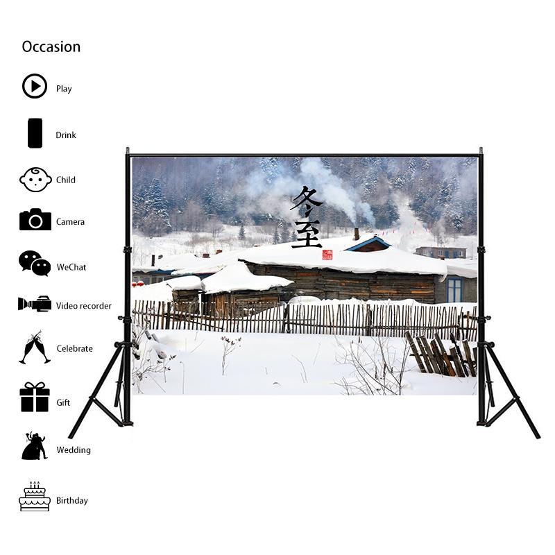 Winter Theme Snow Scene Background Nature Landscape Sky Snowflake Christmas Portrait Prop Party Decoration Banner