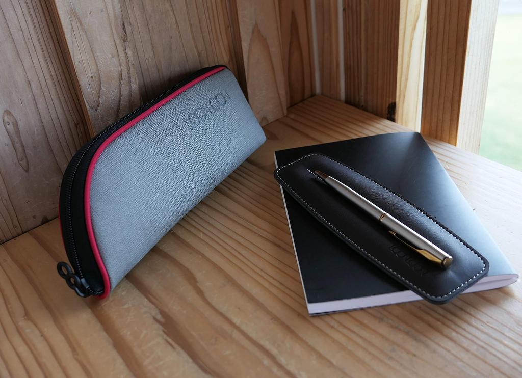 LOONLOON 560 Rainy Pencil Case, Gray, Two-Decker, Multi-Function, Slim Design, Stylish, Student/Business Gift