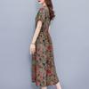 Elegant Women Dresses Summer Plus Size Vintage Clothes Short Sleeve Casual Long Dress
