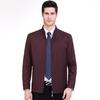 Dünne Herrenjacke für Herren mittleren Alters, Frühling/Herbst, Stehkragen, Maulbeerseide, Business Casual, Dad-Jacke