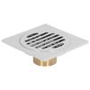 Shower Floor Drain Stainless Steel Copper Electroplated Round Lid Large Discharge Draining Part for