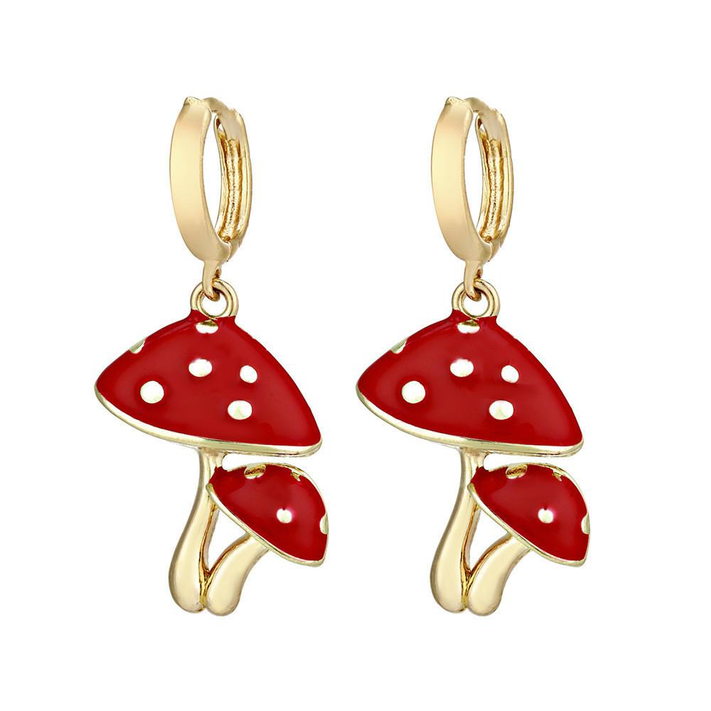 Unique Alloy Trending Geometric Mushroom Earrings For Versatile Women