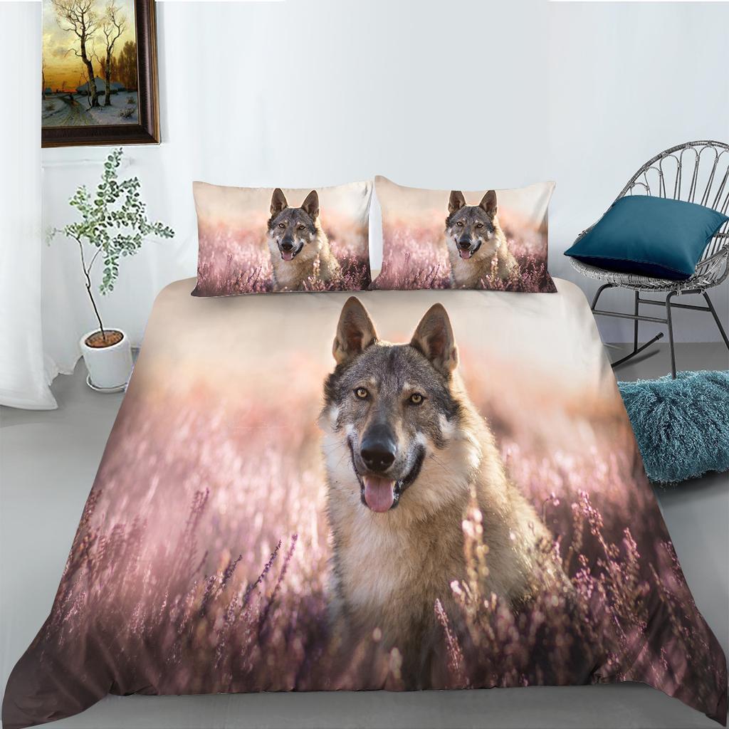 Shopify Bedding Two Three Piece Wolf 3D Digital Printing Polyester
