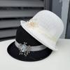 Sun Hat Women's Summer Fashion Foreign Style Dome Crimped Top Hat Shopping Sun Protection Middle-aged and Elderly Mother Travel Sun Protection Hat