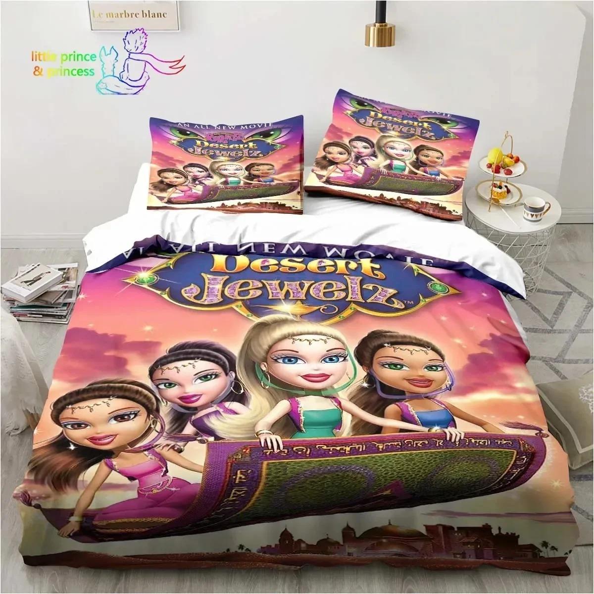 

Cartoon Bratz Doll 3D Print Bedding Set Single Twin Full Queen King Size Bed Set Adult Kid Girls Bedroom Bedding Gift EU King 240x220cm