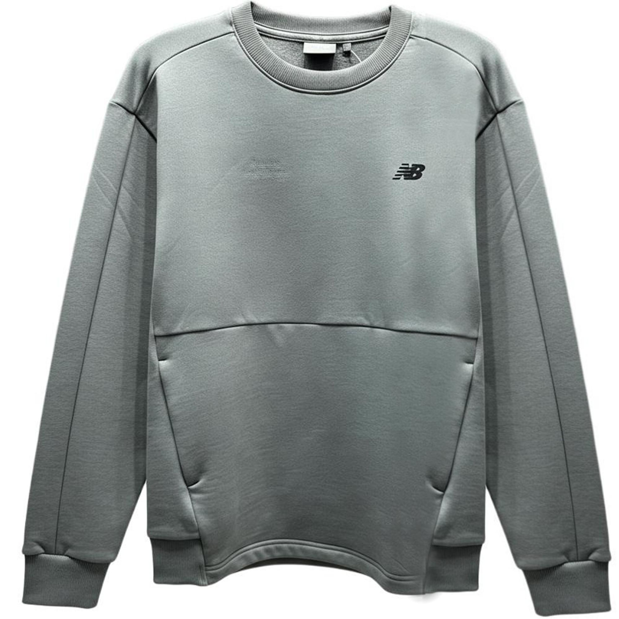 New Balance Sweatshirts Men s Gray Crew Neck Moderate NDE12051-GR 2XL