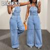 DICFY Damen Mode Freizeit Einfarbiger Druck Sommer Frühling Ärmellos Trägerhose Jumpsuits & Rompers