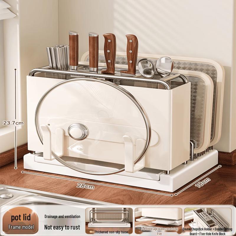 Multi-functional Kitchen Knife and Utensil Storage Rack