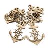10pcs Unfinished Wooden Anchor Shapes Hanging Gift Tags Embellishment Crafts CDN
