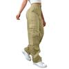 Dámské elastické cargo kalhoty s vysokým pasem, strečové, ležérní, se širokými nohavicemi, streetwear, parašutistické, turistické kalhoty s kapsami
