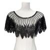 Sophisticated Black Sequins Cape Collar Elegant Party Neckwear Luxurious Bridal for Fashion Females