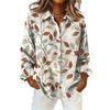 Women's Shirt With Floral Print Buttons, Long Sleeved Casual Regular Shirt  Blouses Casual Plus Size Basic Tops
