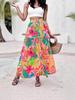 European Style Floral Print High-Waisted Retro Skirt for Women - Summer Collection