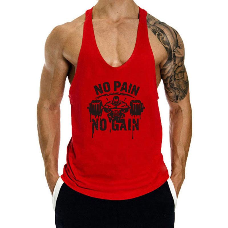 Men's Summer Y-Back Tank Top: Sporty, Thin Strap, Sleeveless Bodybuilding Shirt with Custom Logo, Loose Fit