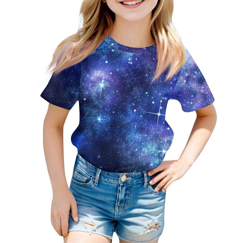 Children's Fashion Casual Short Sleeve Easter Bunny Printed Round Neck Short Sleeve T-Shirt Top