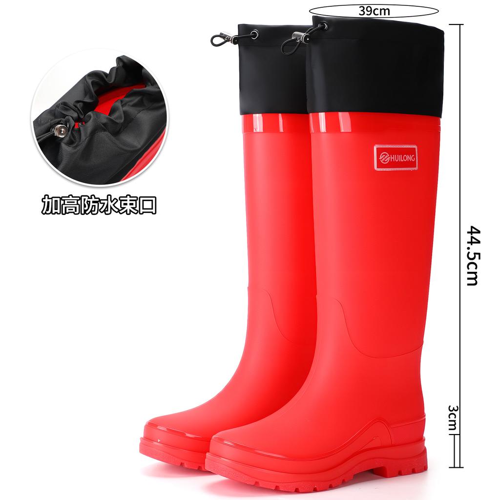 Mode hohe Damen Regenschuhe Pendler Regenstiefel wasserdicht und warm Angeln Arbeit vier Jahreszeiten zum Mitnehmen Küche Gummi Schuhe Wasserstiefel