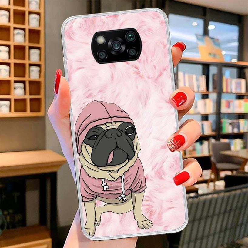 

Love Pugs Cute Dog Cover Phone Case For Xiaomi Poco F7 Ultra X7 X6 X5 Pro M7 Redmi 15C 15 13C 13 12C 12 10C 10 9A 9C 9T 9 Shell Redmi 9