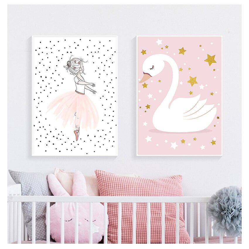Satın alın Canvas Print Swan Wall Painting Nursery Art Posters Nordic ...
