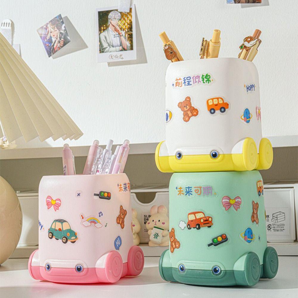 Car Shape Pen Container Multifunctional Desktop Organizer Stationery Storage Bucket  School Office