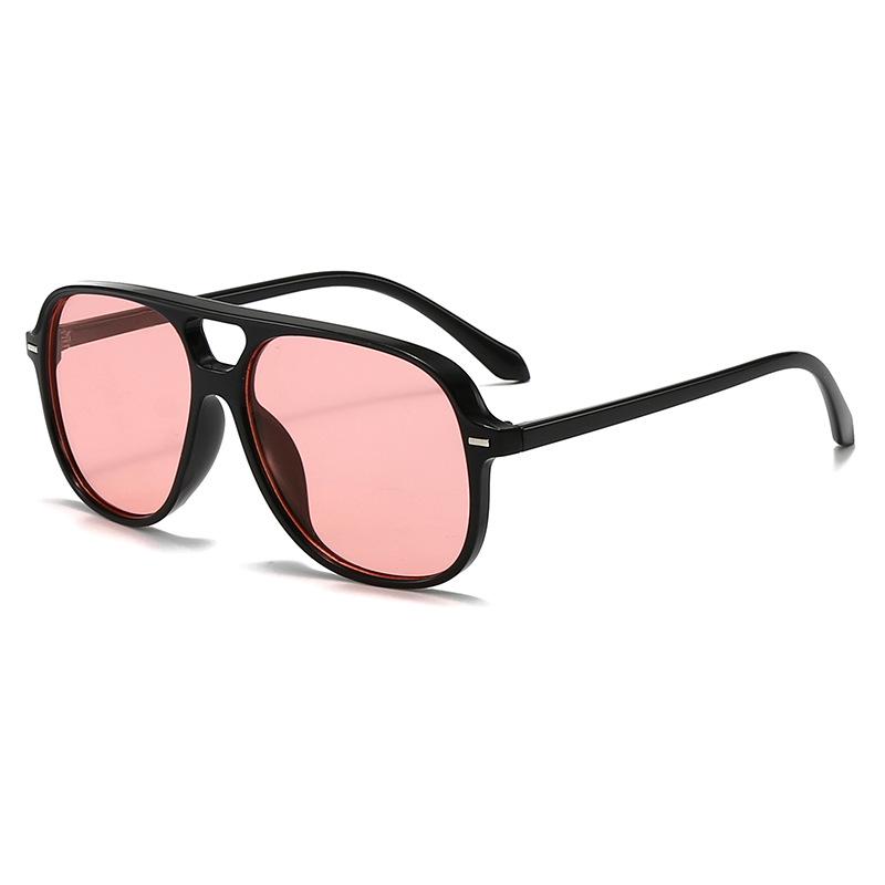 European & American Stylish Unisex Double Bridge Sunglasses - Trendy, Versatile, Large Frame for Outdoor Sun Protection
