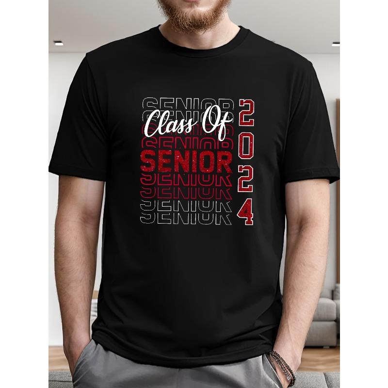 Print Short Sleeve Tees For Men, Casual Crew Neck T-Shirt, Comfortable Breathable T-shirt