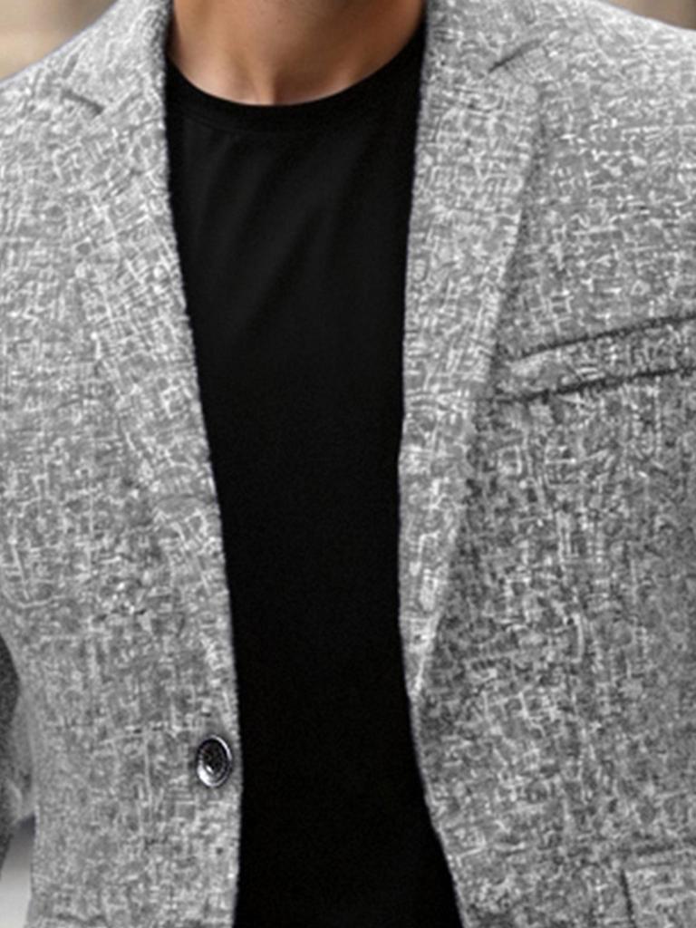 2025 Men's Thin Single-Breasted Casual Blazer - Spring/Autumn, Iron-Free