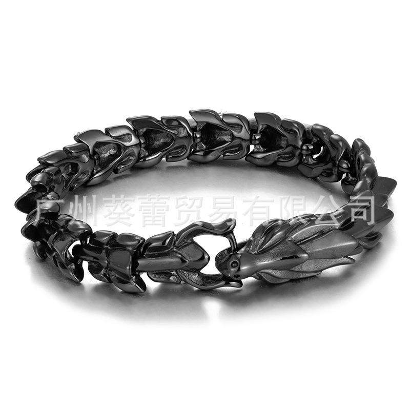 Viking Domineering Keel Titanium Steel Men'S Bracelet, Dragon Punk Jewelry, Stainless Steel Keel Bracelet Ring