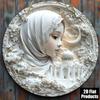 Metal Wall Art Poster Ramadan Girl 2D Round 8x8 Inch Home Decor