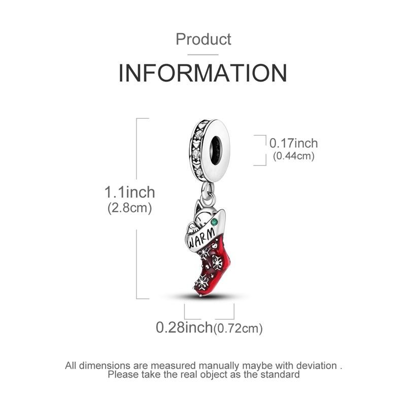 Winter Copper Original Christmas Charms Bead Pendant Fit Original Bracelet Necklace For Women Diy Jelwelry Gift