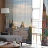 Röda torget Vasilijkatedralen Chiffong Skira Gardiner för Vardagsrum Sovrum Fönstergardin Voiler Tyll Cortinas