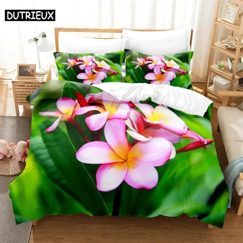 Comforter Luxury New 3D Print Pink Flowers Comfortable Duvet Bedding Set Children Bedroom Decoration Home Textile