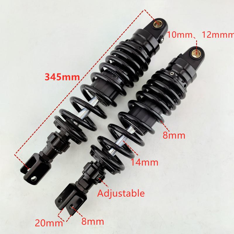2pcs Universal 305mm-350mm motorcycle Rear Adjust damping shock absorber For Honda Yamaha Kawasaki Suzuki Rear suspension