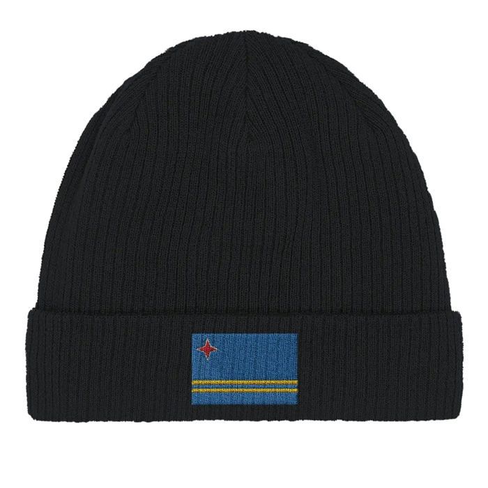 Bonnet Drapeau Aruba en Noir