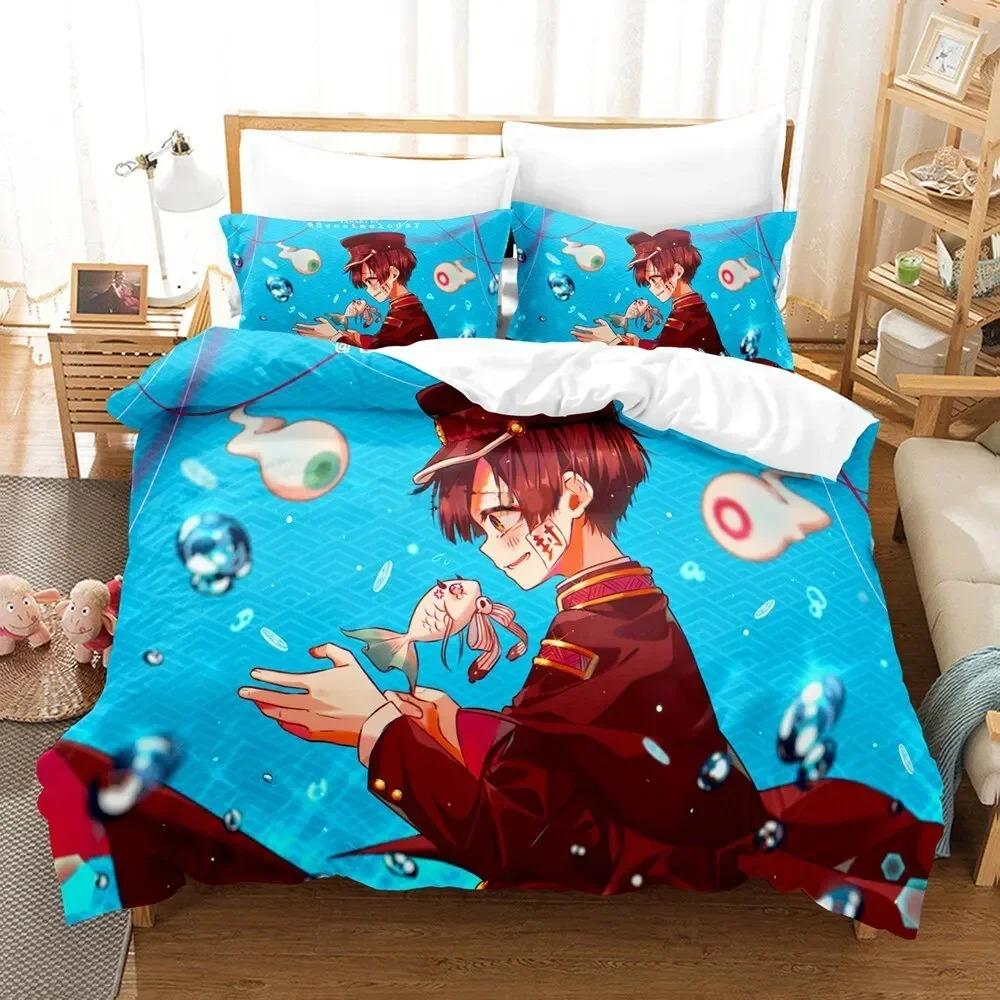 Módna 3D tlač Anime Toaletný Hanako-kun Posteľná súprava Súpravy obliečok na prikrývku Prikrývka Posteľná bielizeň Dvojitá veľkosť Dospelí Deti Darček