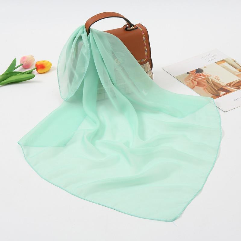 Summer Fashion Solid Color Chiffon Silk Scarf Women, Candy Color Multi-color Decorative Scarf Square Scarf Kindergarten Gift