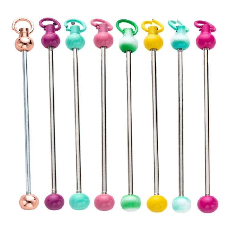 8Pcs Colorful Beadable Keychain Pendant Keyring Charm Decorations for Car Key Holder Backpack Pendants Bag Charm