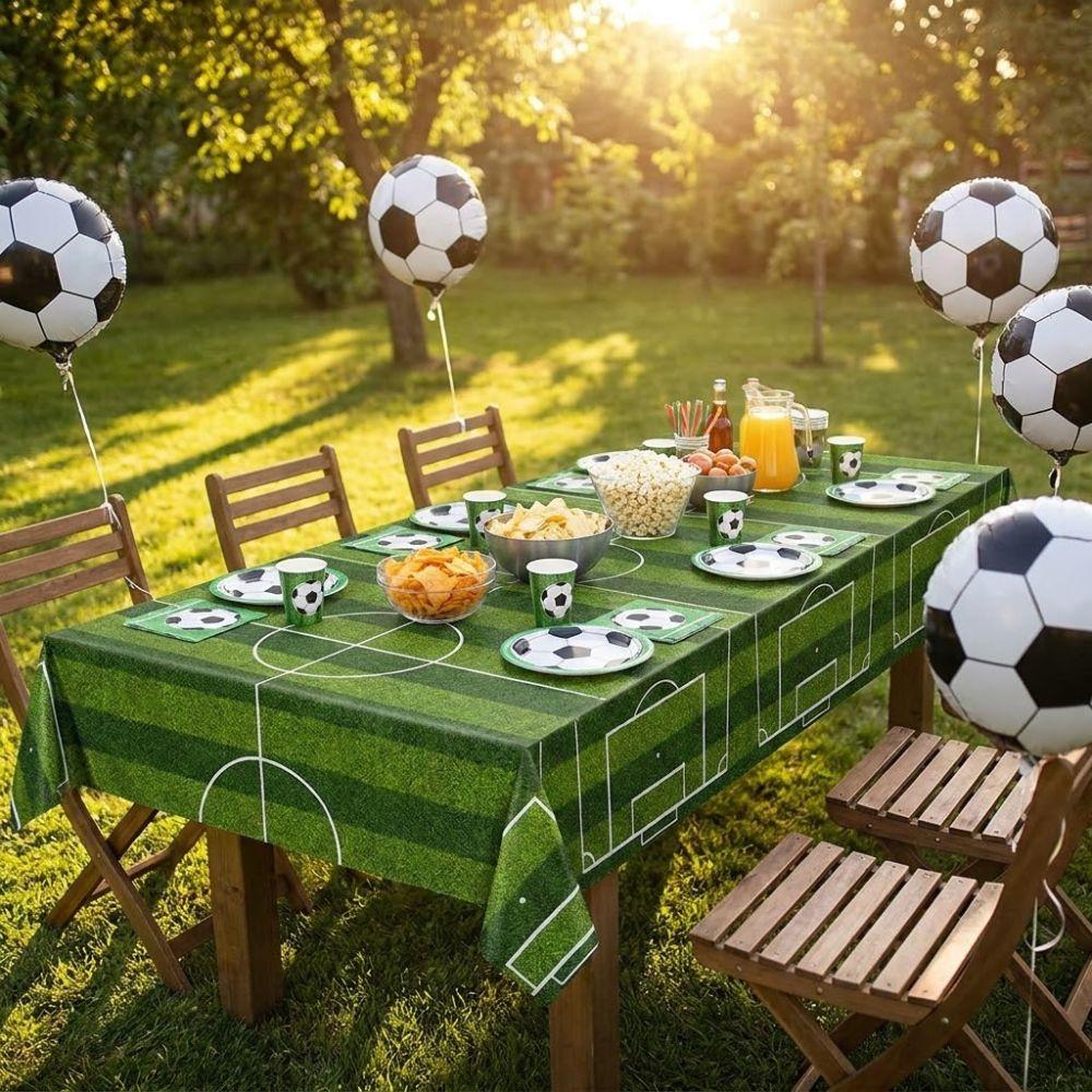 Soccer Grass Design Football Theme Tablecloth Plastic Soccer Banner  Party Decorations