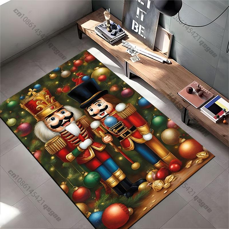 Festive nutcracker holiday decorations carpet Yoga living room room decor children's crawling mat doormat area rug