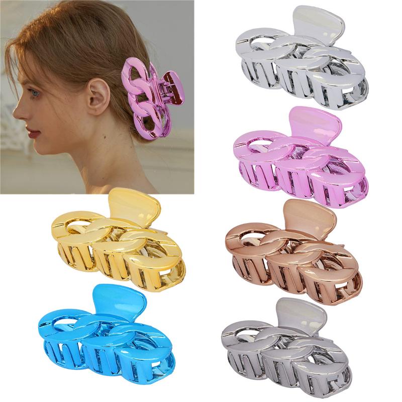 UV-plated Chain Clip European and American Fashion Hair Shark Clip Simple Hair Clip
