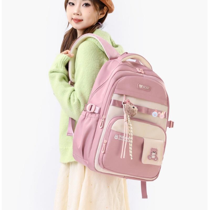 New Junior High School Girl’s Backpacks Simple High Value Large Capacity Book Bag Versatile College Style Lightweight School Bags for Teenager Student