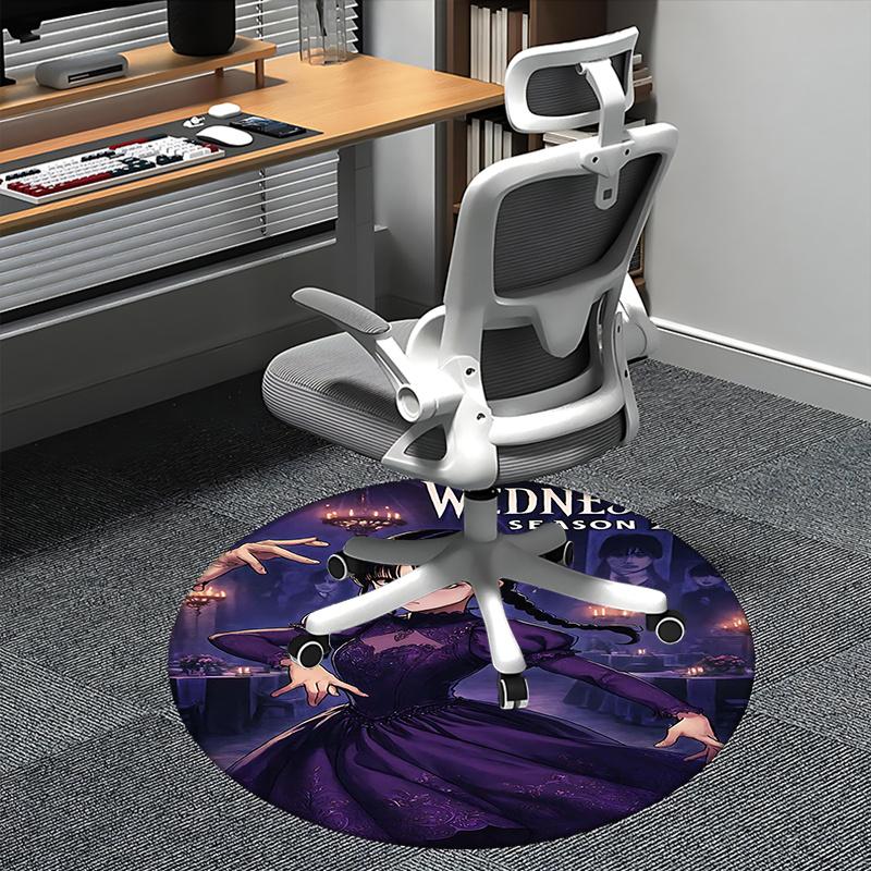 

Wednesday Addams,Season 2 Chair mat Round Rug-Office carpet, Machine Washable, Non-slip, Suitable for Living Rooms, Bedrooms, Entryways, and 80cm by 80cm